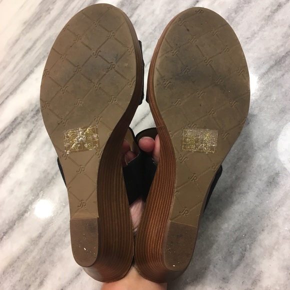 Jack Rogers Black Wedge Sandals - Picture 4 of 5